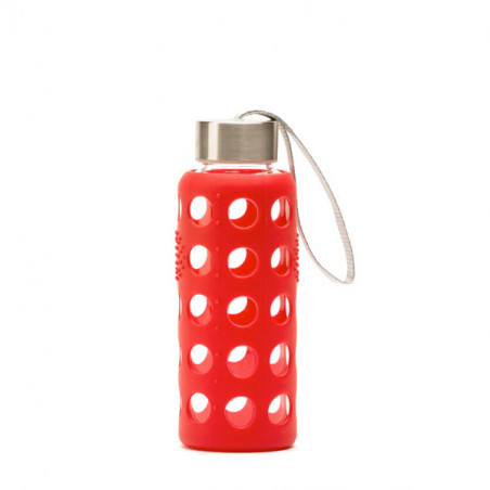 BOTELLA BOROSILICATO SILICONA ROJA 300 ML