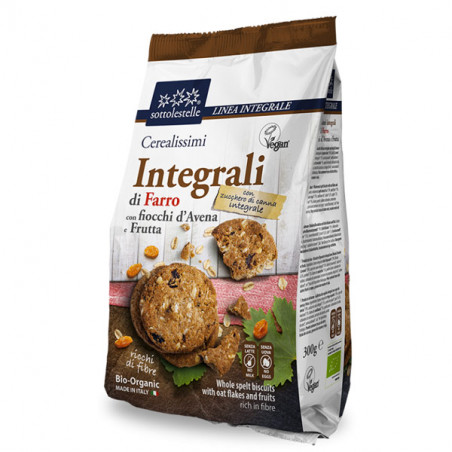 GALLETAS INTEGRALES ESPELTA MUESLI AVENA PASAS 300 GR