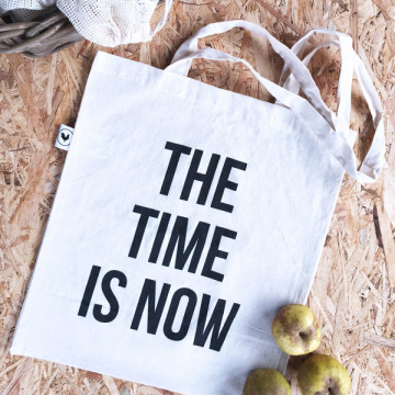 Time is now fabric bag