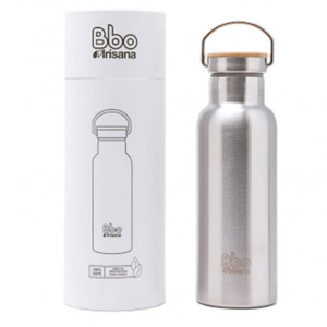 BOTELLA TERMO TAPÓN BAMBÚ ACERO 500 ML