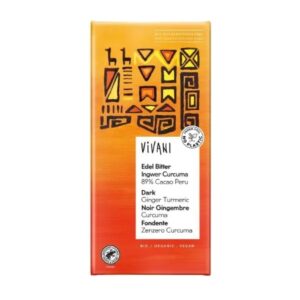 CHOCOLATE VEGANO NEGRO 89 % JENGIBRE CURCUMA 80 GR